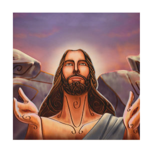 Sacred Heart of Jesus Divine Strength Wood Wall Ar Art