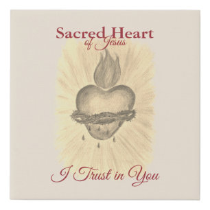 Sacred Heart of Jesus Faux Canvas Print