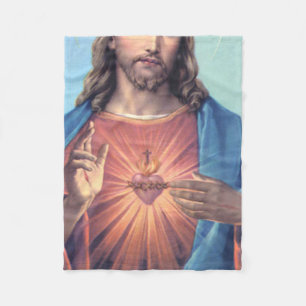 Sacred Heart Of Jesus Fleece Blanket