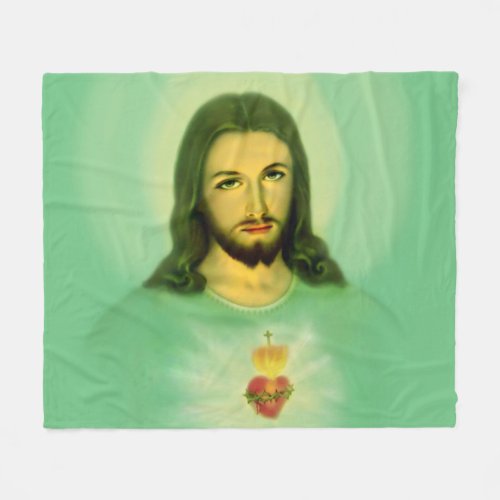 Sacred Heart of Jesus Fleece Blanket
