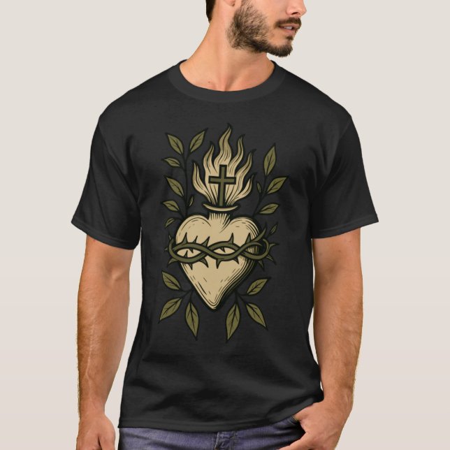 Sacred Heart of Jesus friends retro T-Shirt (Front)