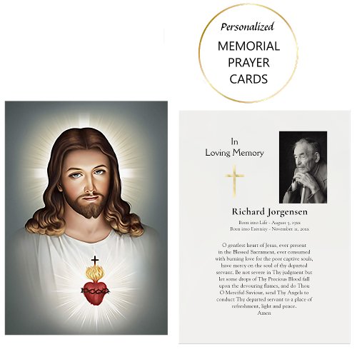 Sacred Heart of Jesus Funeral Prayer Cards