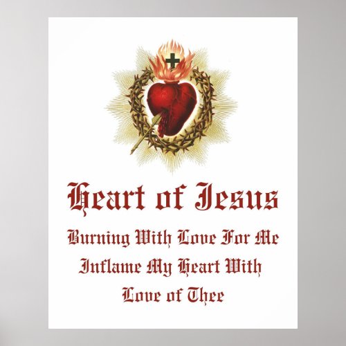 Sacred Heart of Jesus Graphic Poster Print 