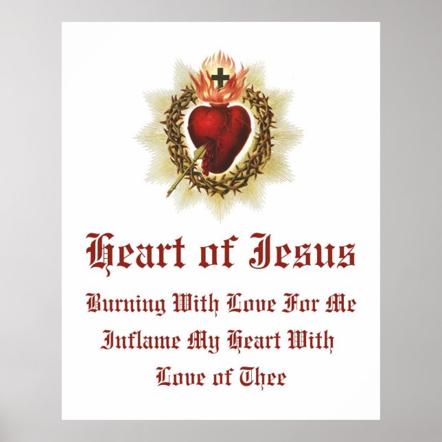 Sacred Heart of Jesus Graphic Poster Print  (Front)
