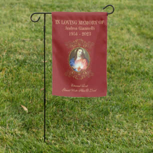 Sacred Heart of Jesus Gravesite Memorial Catholic Garden Flag