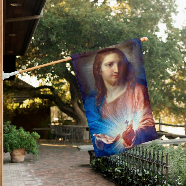 Sacred Heart of Jesus House Flag (In SItu)
