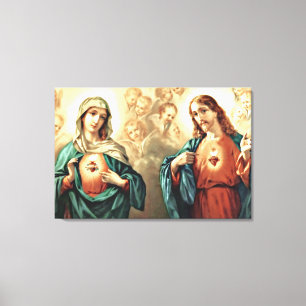 Sacred Heart of Jesus Immaculate Heart of Mary Canvas Print