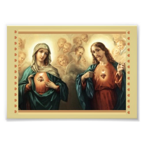 Sacred Heart of Jesus Immaculate Heart of Mary Photo Print