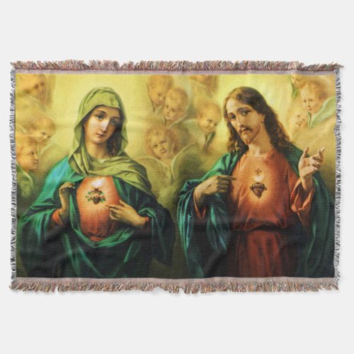 Sacred Heart of Jesus  Immaculate Mary Blanket