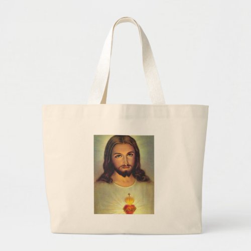 Sacred Heart of Jesus Large Tote Bag