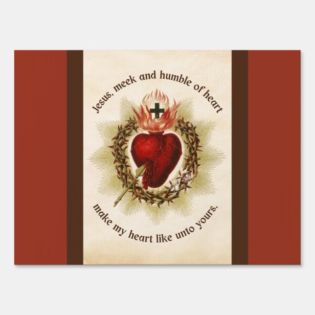 Sacred Heart of Jesus Meek and Humble Sign (Front)