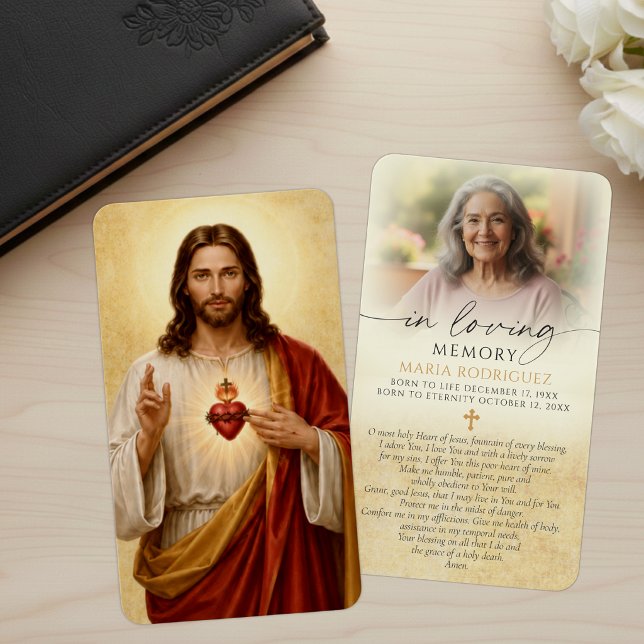 Sacred Heart of Jesus Memorial Prayer Card (Creator Uploaded)