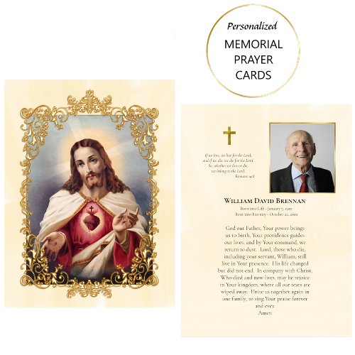 Sacred Heart of Jesus Memorial Prayer Cards
