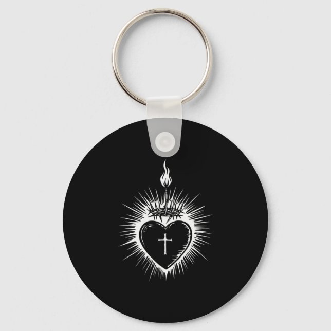 Sacred Heart Of Jesus Men Women Jesus Christ Chris Keychain (Front)