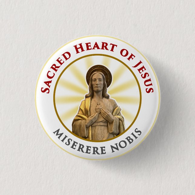 Sacred Heart of Jesus Miserere Nobis Button (Front)