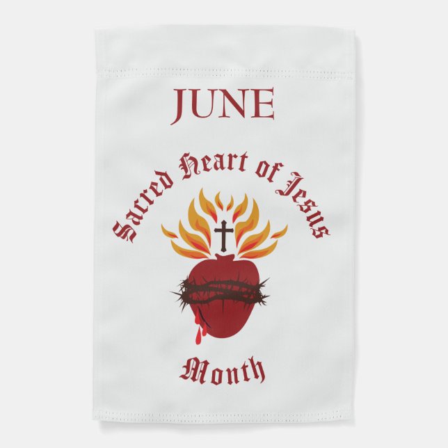 Sacred Heart of Jesus Month of June Garden Flag (Front)