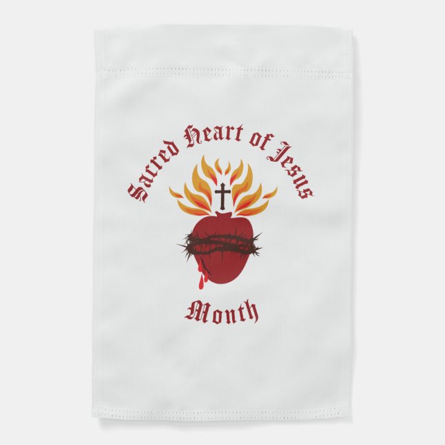 Sacred Heart of Jesus Month of June Garden Flag (Front)