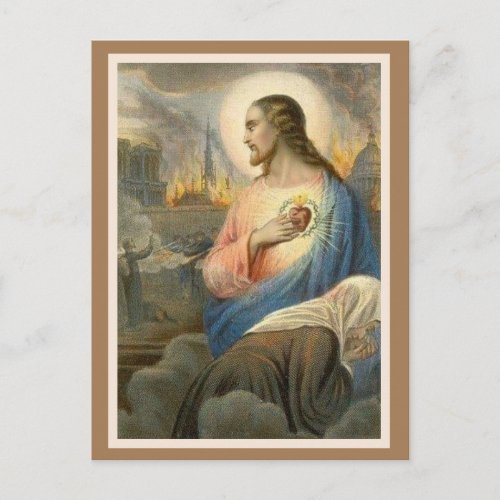 Sacred Heart of Jesus Notre Dame Religious Postcard