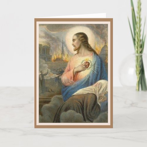 Sacred Heart of Jesus Notre Dame Religious Prayer Card