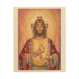 Sacred Heart of Jesus, Original Painting, Wood Wall Art