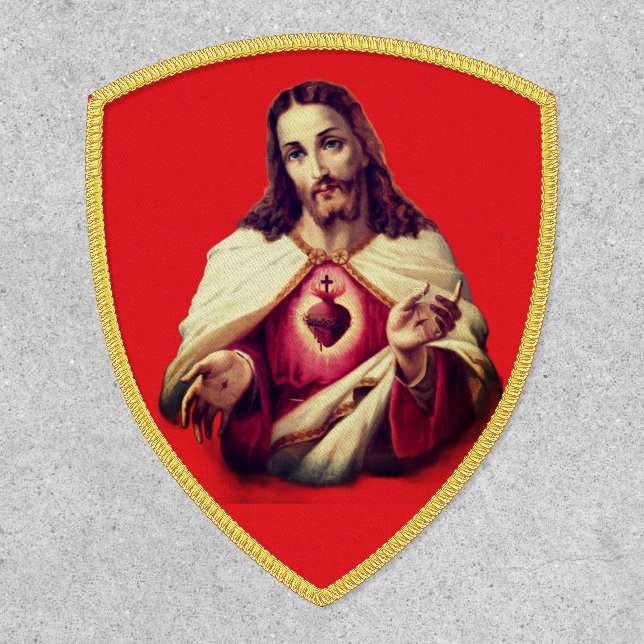 Sacred Heart of Jesus painting - Portugal Patch (Front)