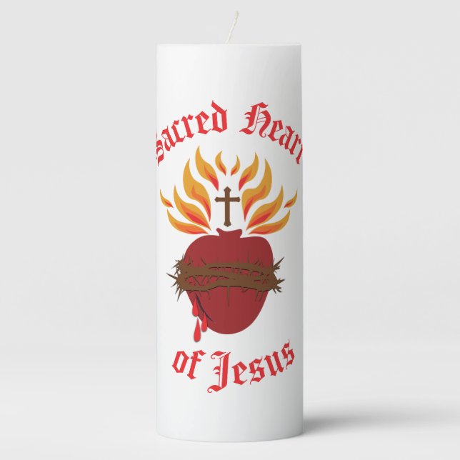 Sacred Heart of Jesus Pillar Candle (Front)