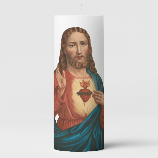 Sacred Heart of Jesus Pillar Candle (Front)