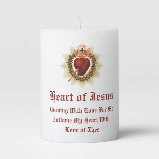 Sacred Heart of Jesus Pillar Candle (Front)