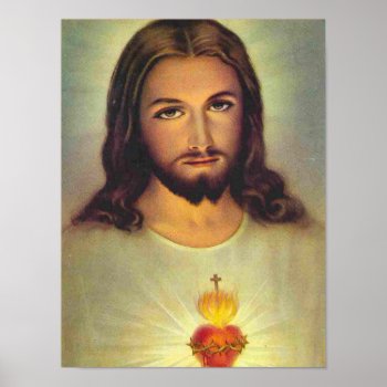 Sacred Heart Of Jesus Poster by ZazzleArt2015 at Zazzle