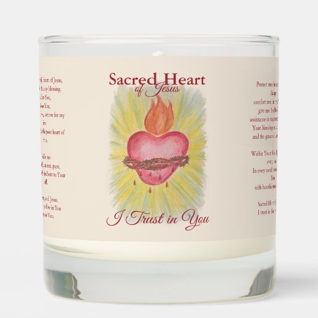 Sacred Heart of Jesus Prayer Candle  (Front)