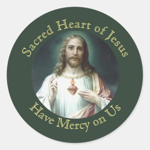 Sacred Heart of Jesus Prayer Classic Round Sticker