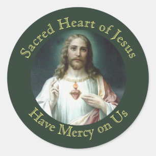 Sacred Heart of Jesus Prayer Classic Round Sticker