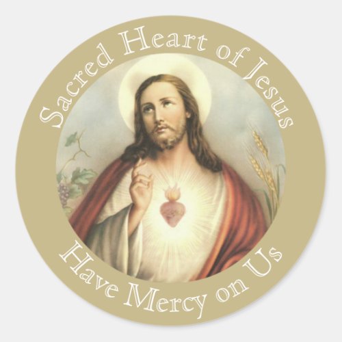 Sacred Heart of Jesus Prayer Classic Round Sticker