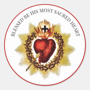 Sacred Heart of Jesus Prayer Religious Classic Round Sticker