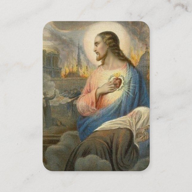 Sacred Heart of Jesus Prayer Vintage Holy Card (Front)
