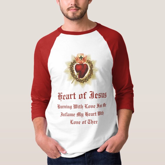 Sacred Heart of Jesus Raglan T-Shirt (Front)