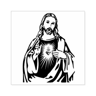 Sacred Heart of Jesus Religious Catholic Rubber Stamp