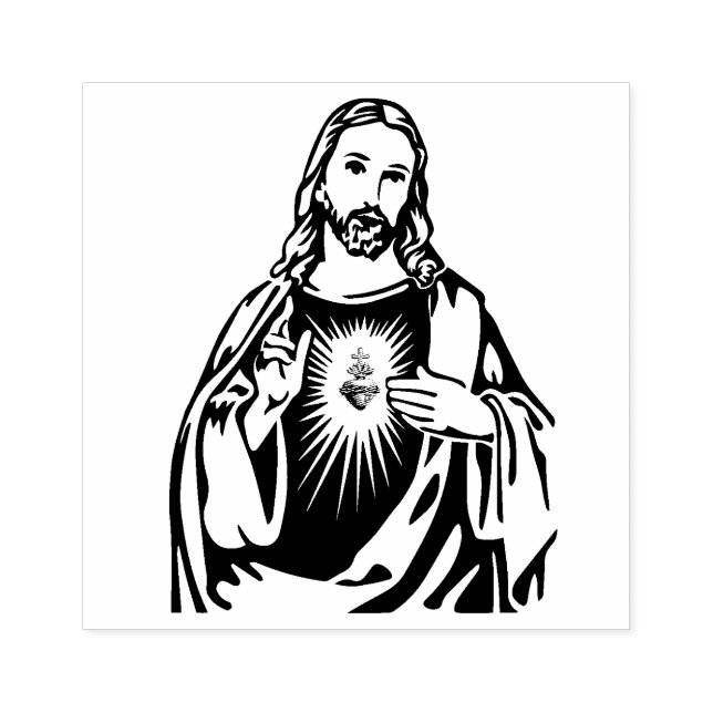 Sacred Heart of Jesus Religious Catholic Rubber Stamp (Imprint)