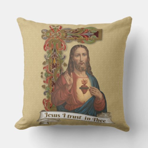 Sacred Heart of Jesus Religious  Catholic Throw Pillow