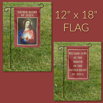 Sacred Heart Of Jesus Religious Christian  Garden Flag by ShowerOfRoses at Zazzle