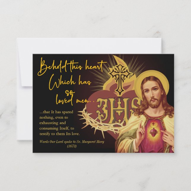 Sacred Heart of Jesus Religious Divine Mercy Note Card (Front)