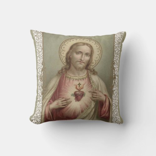 Sacred Heart of Jesus Religious Divine Mercy Throw Pillow