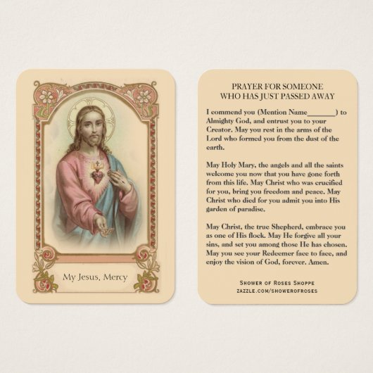 Sacred Heart of Jesus Religious Sympathy Funeral (Front & Back)