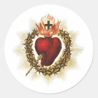 Sacred Heart of Jesus Round Stickers