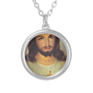 Sacred Heart of Jesus Silver Plated Necklace
