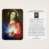 Sacred Heart of Jesus  Spanish Funeral Holy Prayer (Front & Back)
