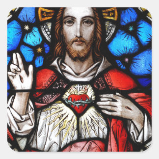 SACRED HEART OF JESUS SQUARE STICKER