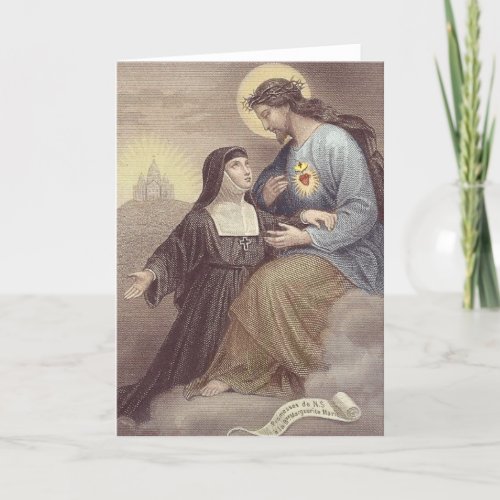 Sacred Heart of Jesus St Margaret Mary Alacoque Card