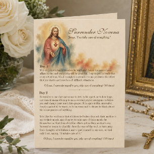 Sacred Heart of Jesus Surrender Novena Prayer Card
