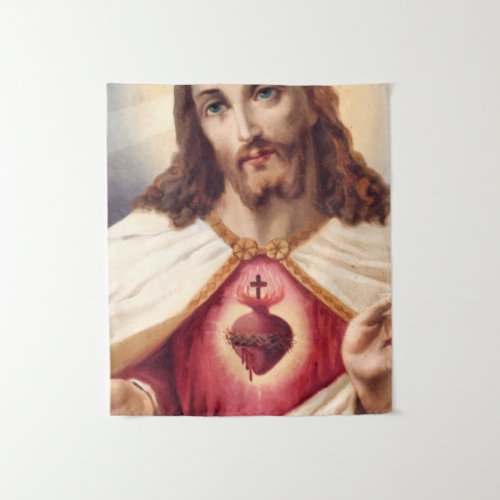 Sacred Heart Of Jesus Tapestry